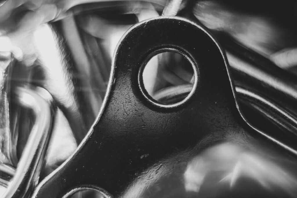Close-up machined metal surface and finish